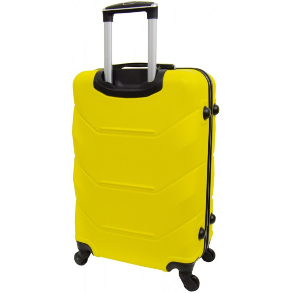 Чемодан комплект пластиковый 2 штуки середний, большой желтый -
                                                        Фото 4