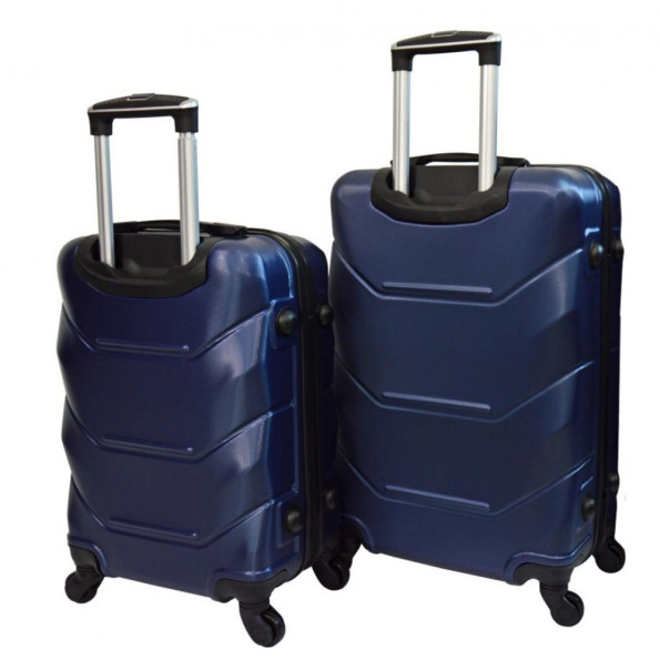 Чемодан комплект пластиковый темно-синий 2 штуки -
                                                        Фото 2