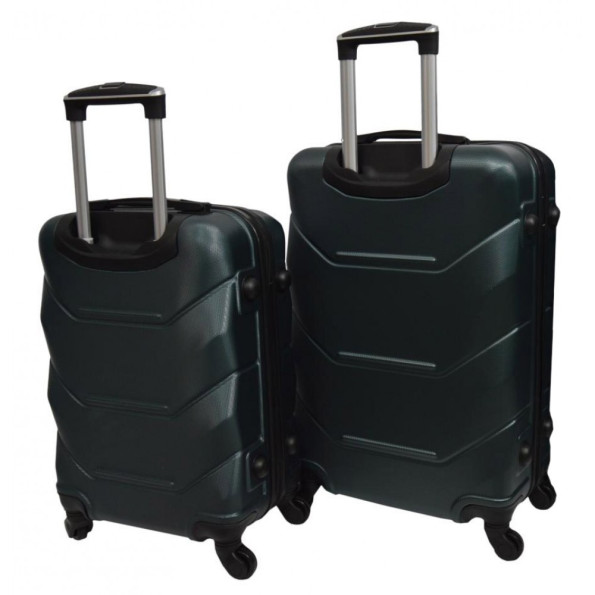 Чемодан комплект пластиковый 2 штуки середний, большой изумрудный -
                                                        Фото 2