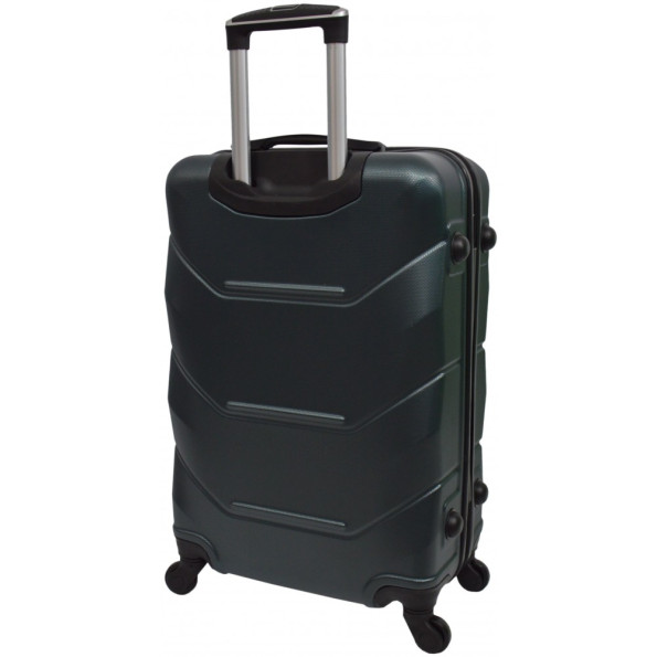 Чемодан комплект пластиковый 2 штуки середний, большой изумрудный -
                                                        Фото 4