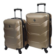 Валіза комплект пластиковий 2 штуки середня, велика шампань