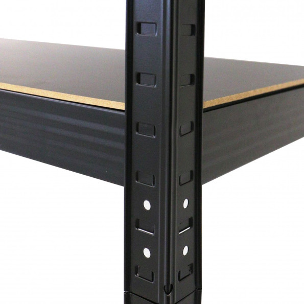 Стелаж металевий ЧОРНИЙ 180х90х40 см 5 полиць ЛМДФ БОНА-оптіма для будинку, гаражу, магазину -
                                                        Фото 3