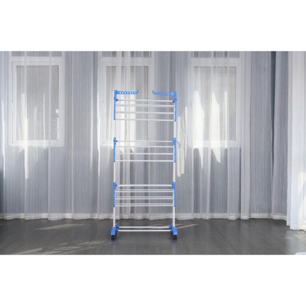 Багатоярусна розкладна сушарка органайзер для одягу 170 см синяя -
                                                        Фото 5