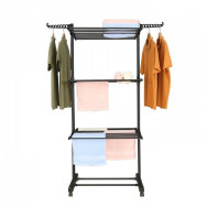 Многоярусная раскладная сушилка органайзер для одежды 170 см черная