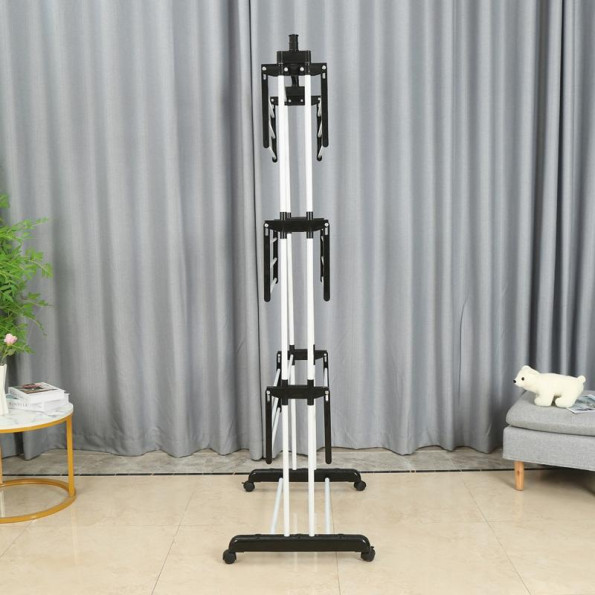 Багатоярусна розкладна сушарка органайзер для одягу 170 см чорна-біла -
                                                        Фото 2