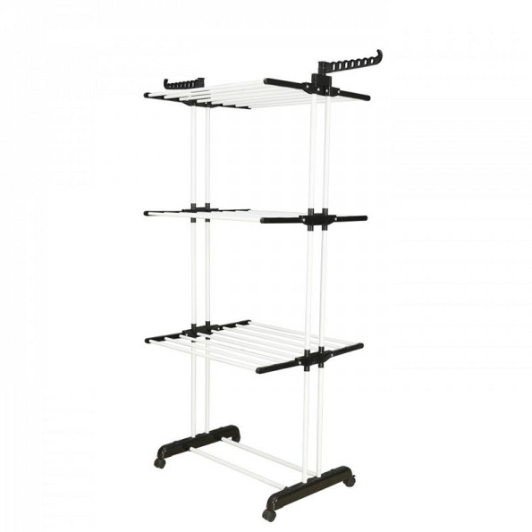 Багатоярусна розкладна сушарка органайзер для одягу 170 см чорна-біла -
                                                        Фото 7