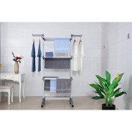 Многоярусная раскладная сушилка органайзер для одежды 178 см серая