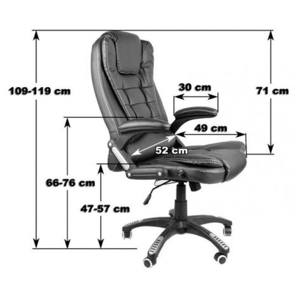 Крiсло Bonro O-8025 Black -
                                                        Фото 6