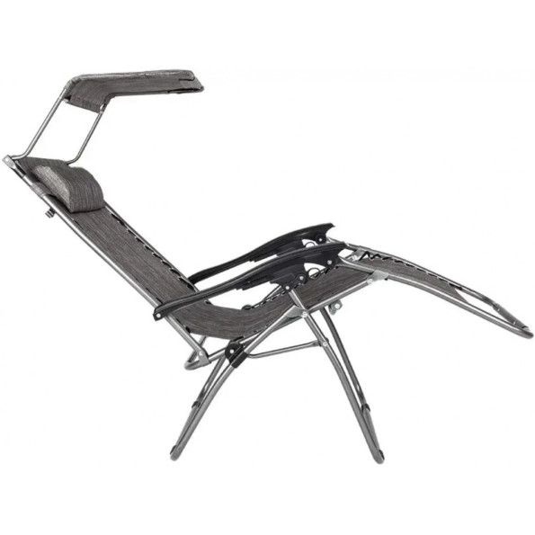 Шезлонг лежак 160 см сірий з дашком -
                                                        Фото 2