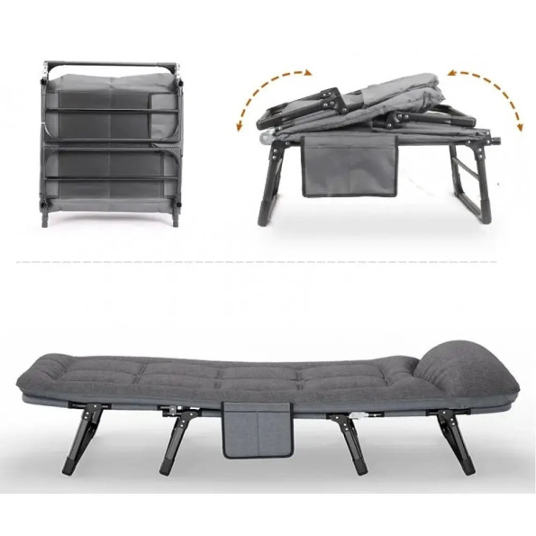 Шезлонг-ліжко розкладний темно-сірий -
                                                        Фото 2