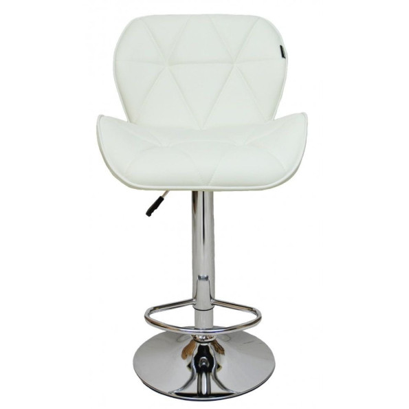 Барный стул со спинкой белый экокожа -
                                                        Фото 2