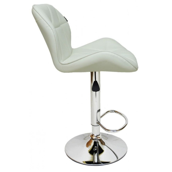 Барный стул со спинкой белый экокожа -
                                                        Фото 3