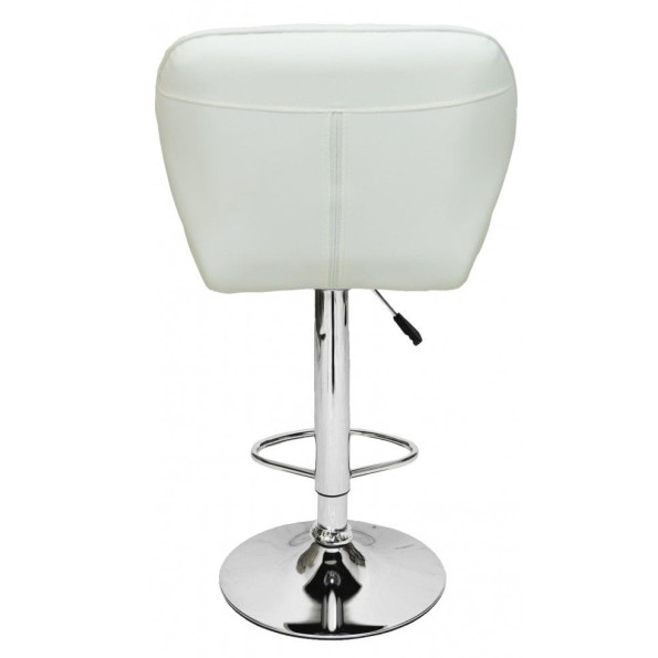 Барный стул со спинкой белый экокожа -
                                                        Фото 4