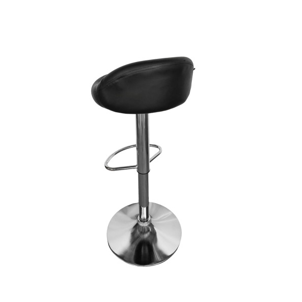 Барний стілець зі спинкою чорний екокожа -
                                                        Фото 5