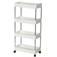 Полиця для кухні та ванної на колесах біла Полиця для кухні та ванної на колесах біла