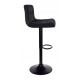 Барный стул с регулированной спинкой черный велюр с черным основанием -
                                                        Фото 3