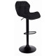 Барный стул со спинкой черный велюр с черным основанием -
                                                        Фото 2