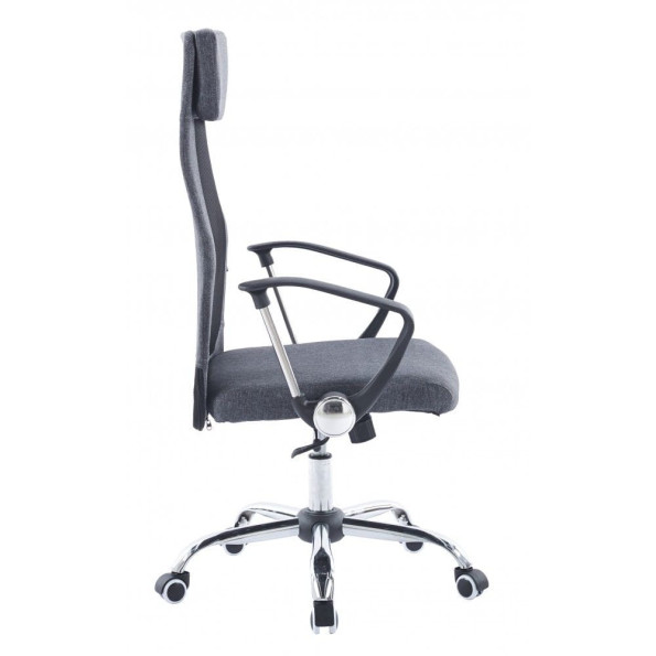 Кресло офисное на колесах серое -
                                                        Фото 3