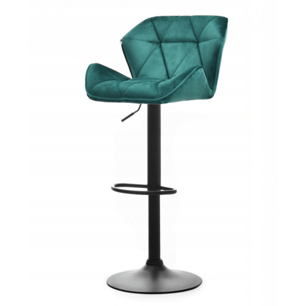 Барный стул со спинкой зеленый с черным основанием -
                                                        Фото 2