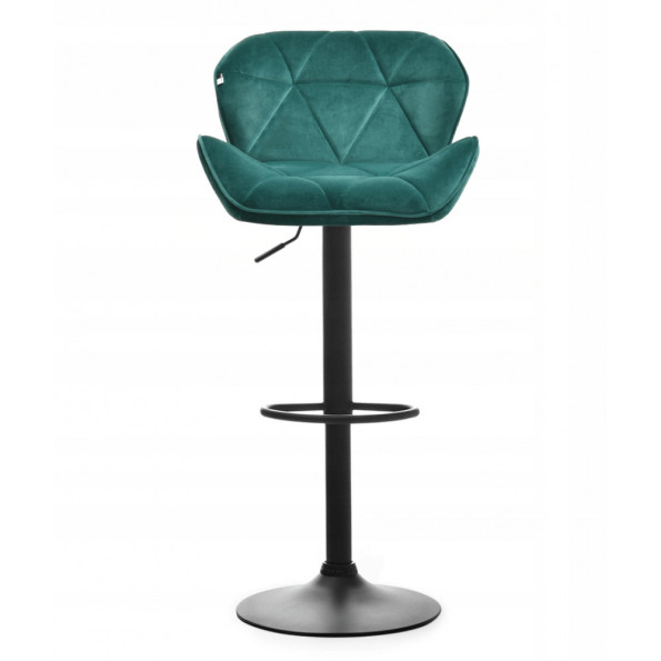 Барный стул со спинкой зеленый с черным основанием -
                                                        Фото 3