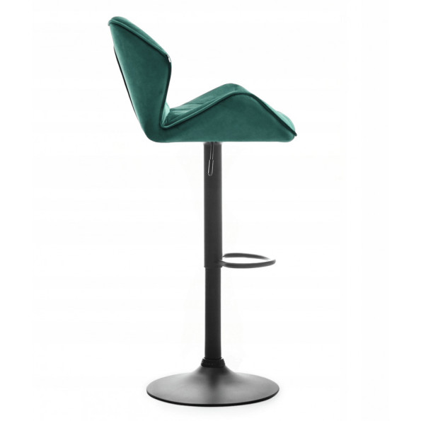 Барный стул со спинкой зеленый с черным основанием -
                                                        Фото 4