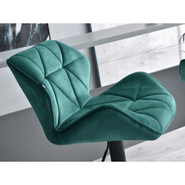 Барный стул со спинкой зеленый с черным основанием -
                                                        Фото 6