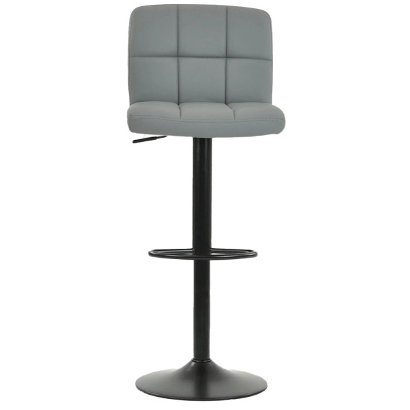 Барный стул со спинкой серый с черным основанием -
                                                        Фото 2