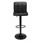 Барный стул со спинкой черный пласті с черным основанием -
                                                        Фото 2