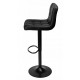 Барный стул со спинкой черный пласті с черным основанием -
                                                        Фото 3