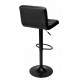 Барный стул со спинкой черный пласті с черным основанием -
                                                        Фото 4