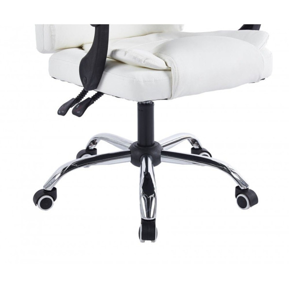 Кресло офисное на колесах белое -
                                                        Фото 5