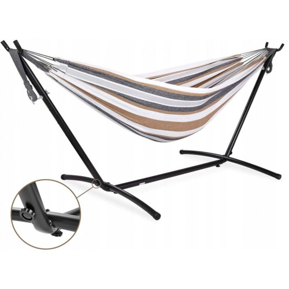 Гамак двомісний із підставкою різнобарвний із сумкою -
                                                        Фото 2