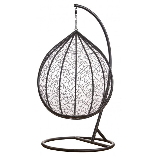 Подвесное кресло-качалка кокон серо-черное -
                                                        Фото 6