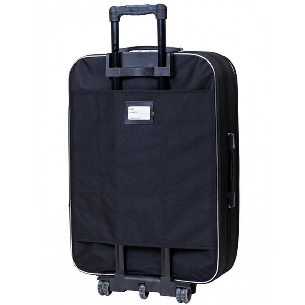 Чемодан текстильный средний на колесах черный -
                                                        Фото 2