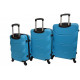 Набор пластиковых чемоданов 3 штуки голубой на колесах -
                                                        Фото 2