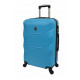Набор пластиковых чемоданов 3 штуки голубой на колесах -
                                                        Фото 3