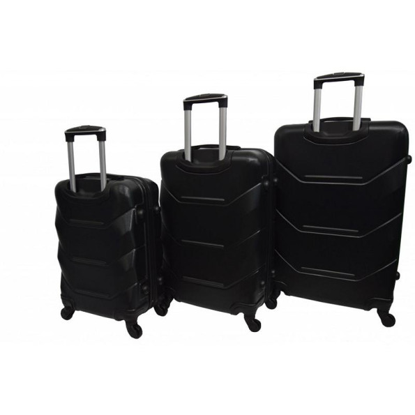 Набір пластикових валіз 3 штуки чорний на колесах -
                                                        Фото 2