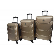 Набір пластикових валіз 3 штуки шампань на колесах