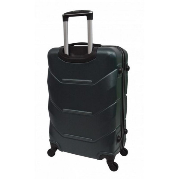 Набор пластиковых чемоданов 3 штуки изумрудный на колесах -
                                                        Фото 4