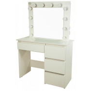 Туалетный столик с подсветкой, розеткой и USB белый