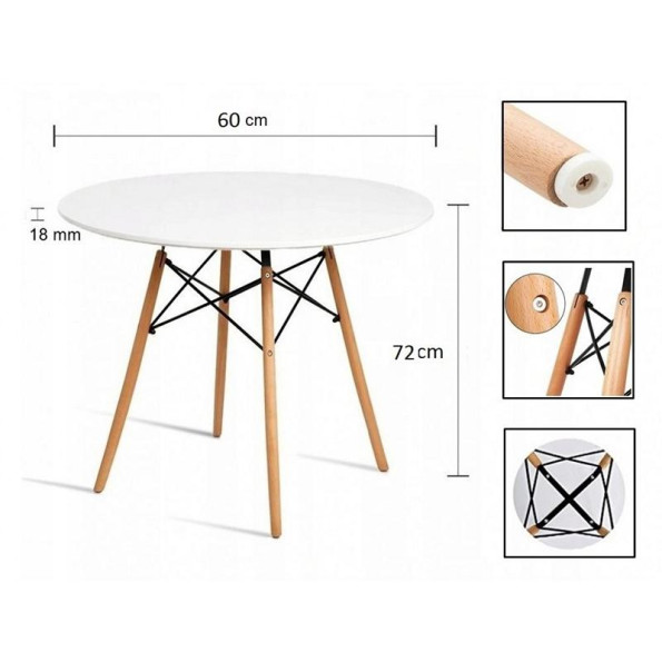 Стол обеденный круглый черный 60 см -
                                                        Фото 5