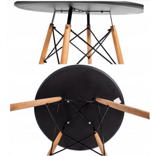 Стол обеденный круглый -700 черный -
                                                        Фото 2