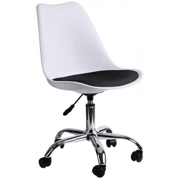 Кресло на колесах белое с черным сиденьем -
                                                        Фото 2