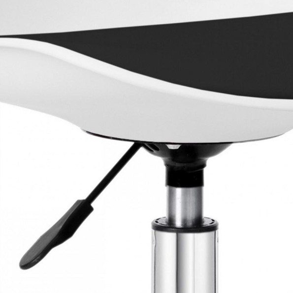 Кресло офисное, компьютерное белое с черным сиденьем -
                                                        Фото 6