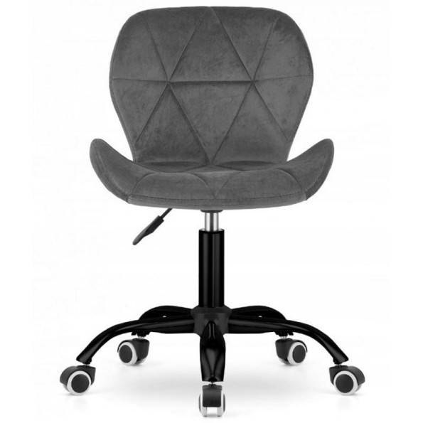 Кресло на колесах велюр серое черное основание -
                                                        Фото 3