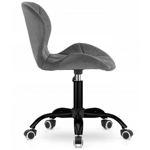 Кресло на колесах велюр серое черное основание -
                                                        Фото 4