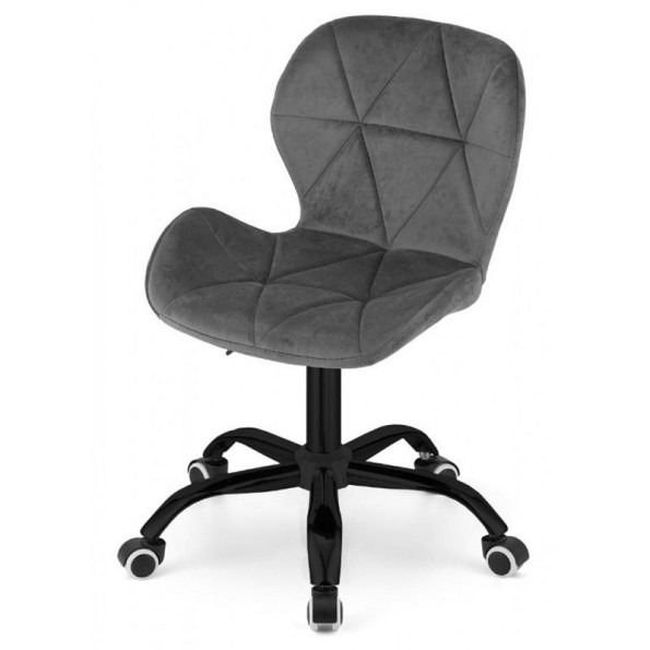 Кресло на колесах велюр серое черное основание -
                                                        Фото 5