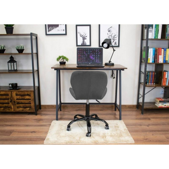 Кресло на колесах велюр серое черное основание -
                                                        Фото 8