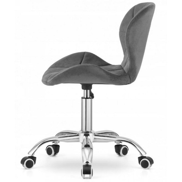 Кресло на колесах велюр серое -
                                                        Фото 3