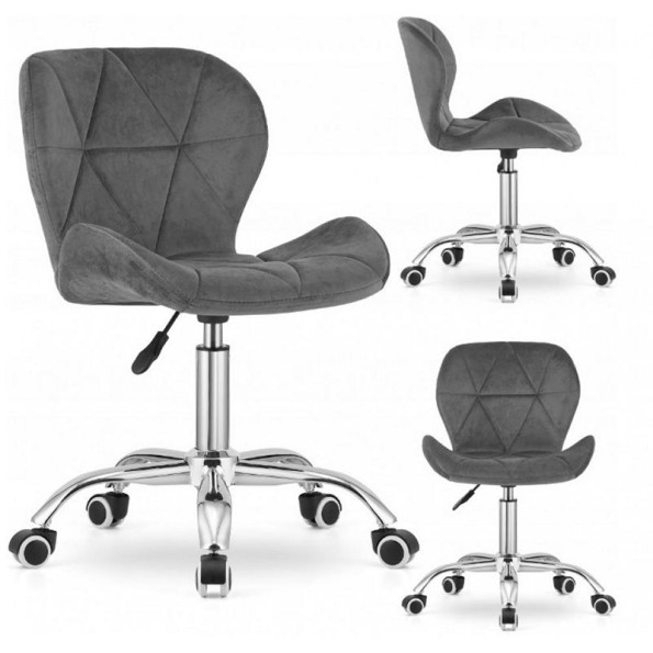 Кресло на колесах велюр серое -
                                                        Фото 7